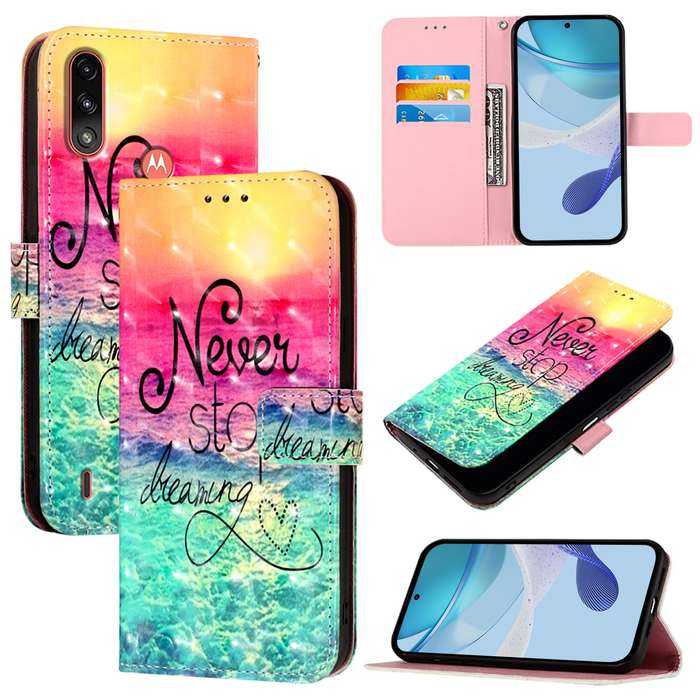 For Motorola Moto E7 Power 3D Painting Horizontal Flip Leather Phone Case(Chasing Dreams)