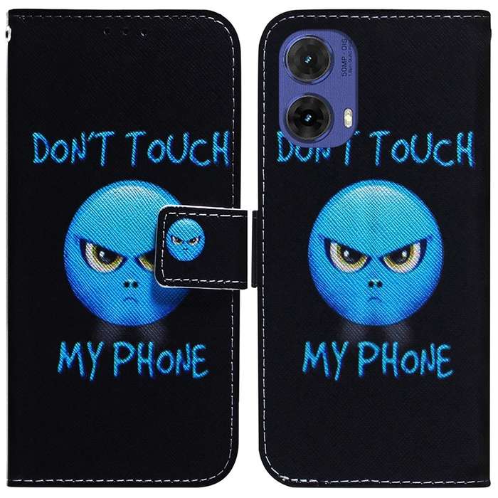 For Motorola Moto G85 Coloured Drawing Flip Leather Phone Case(Anger)