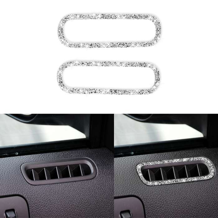 For Ford Mustang 2009-2013 Car Left and Right Air Outlet Diamond Decoration Sticker, Left Hand Drive