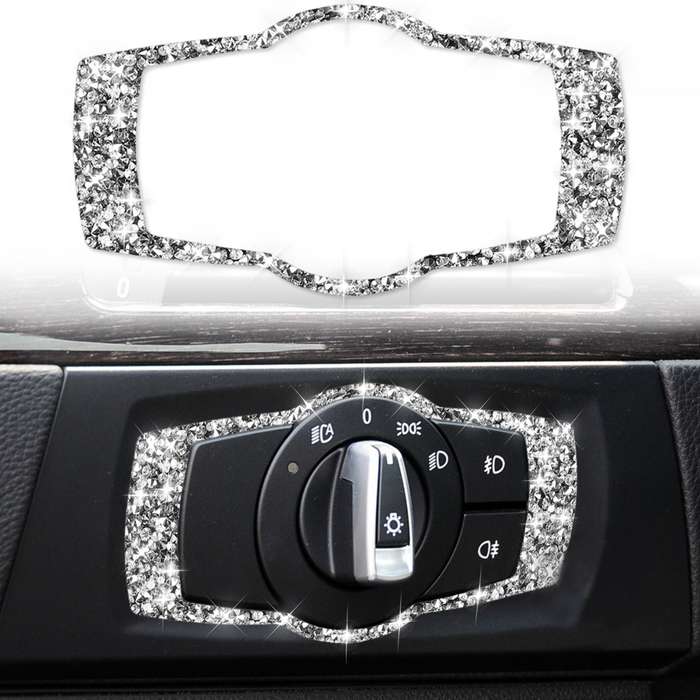 Car Headlight Switch Frame Diamond Decorative Sticker for BMW 3 Series E90 / E92 / E93 2005-2012, Mo