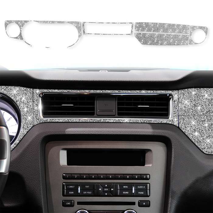 For Ford Mustang 2009-2013 7pcs Car Central Control Dashboard Diamond Decoration Sticker, Left Hand
