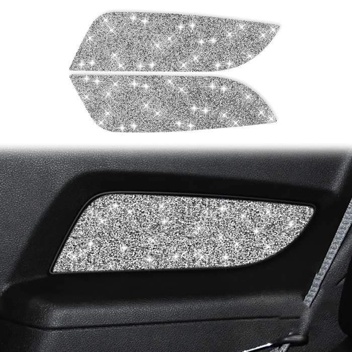 For Ford Mustang 2010-2012 2pcs Car Rear Door Panel Diamond Decoration Sticker, Left Hand Drive