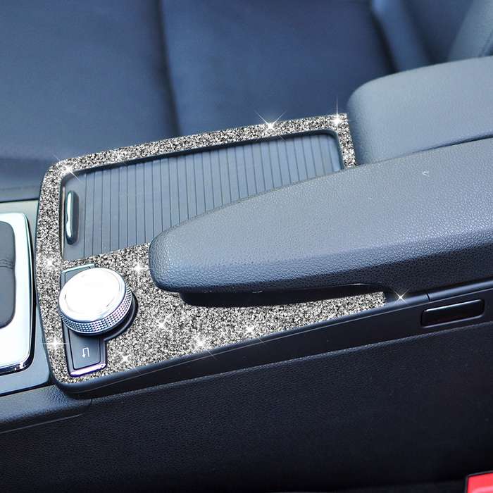 For Mercedes-Benz C-class W204 2007-2013 Car Gear Panel Diamond Decorative Sticker, Left-hand Drive