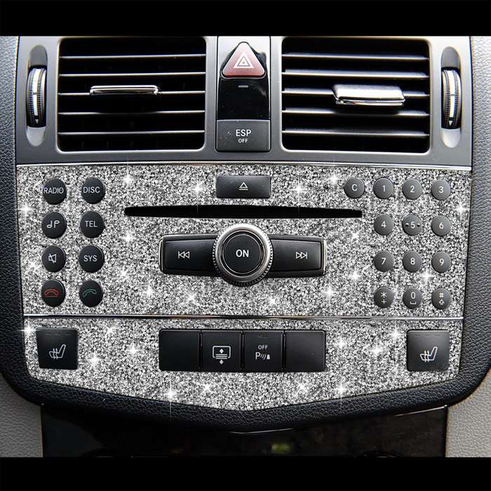 For Mercedes-Benz C-class W204 2007-2010 Car Central Control Panel B Diamond Decorative Sticker, Lef