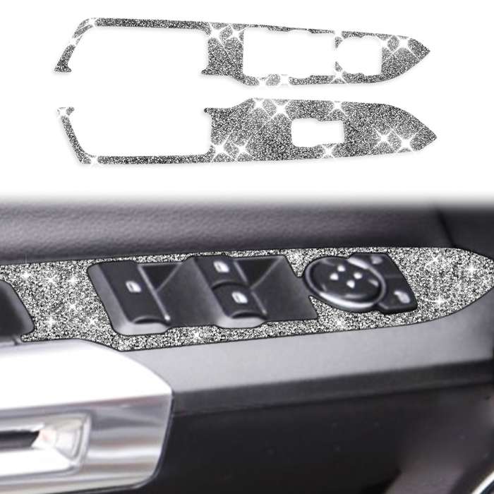 For Ford Mustang 2015-2020 Car Door Lift Panel A Diamond Decoration Sticker, Left Drive
