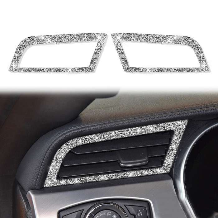 For Ford Mustang 2015-2020 Car Side Air Outlet Diamond Decoration Sticker, Left and Right Drive