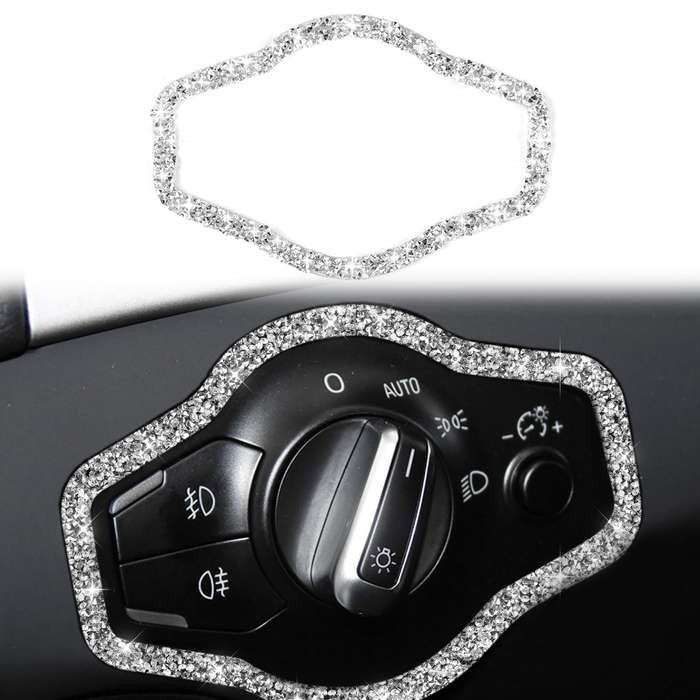 For Audi A4 / A5 / Q5 Car Headlight Switch Frame Diamond Decoration Sticker, Left and Right Drive