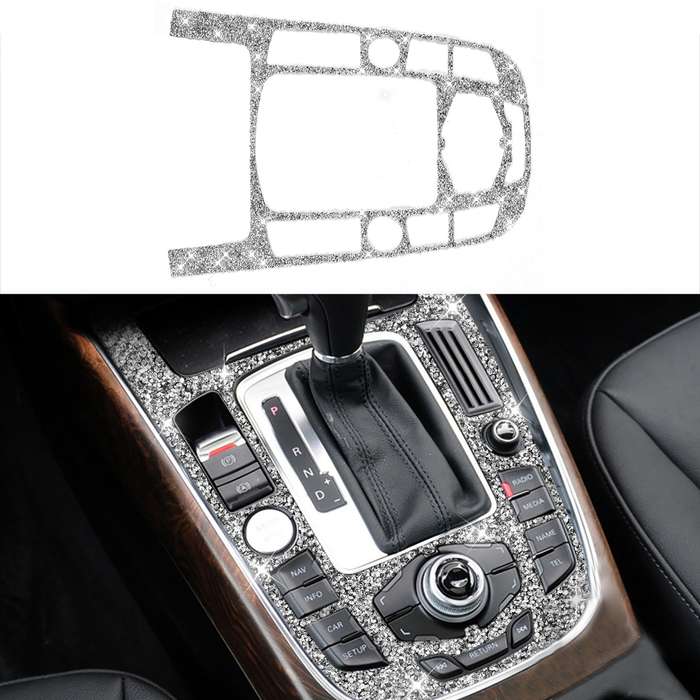 For Audi A4L / A5 / Q5 Car Gear Panel Type D Diamond Decoration Sticker, Left and Right Drive