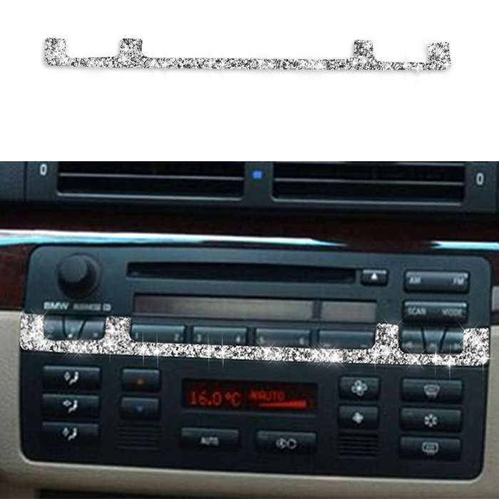 For BMW Series 3 E46 1998-2005 Car Center Control Panel Middle Diamond Decoration Sticker, Left and
