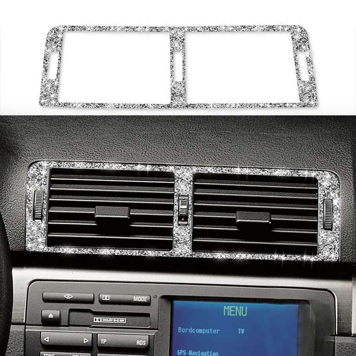 For BMW Series 3 E46 1998-2005 Car Middle Air Outlet Diamond Decoration Sticker, Left and Right Driv