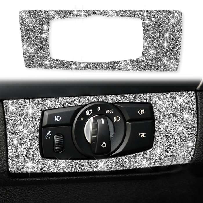 For BMW X5 E70 / X6 E71 2008-2013 Car Headlight Panel Diamond Decoration Sticker, Left Drive