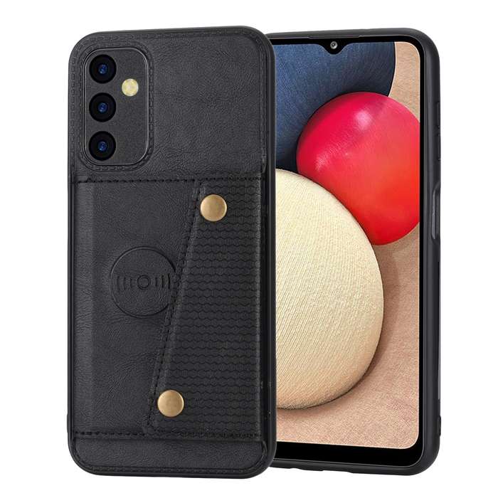 For Samsung Galaxy A24 4G Double Buckle Card Slots Magnetic Phone Case(Black)