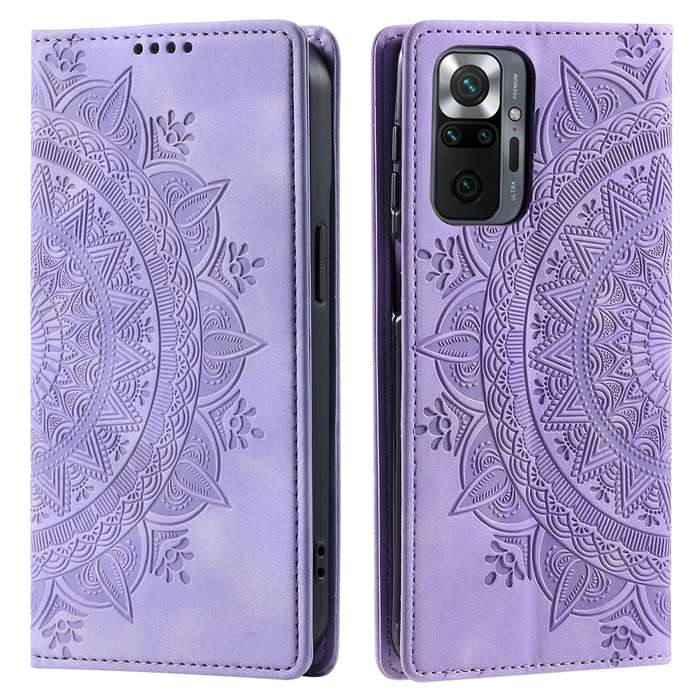 For Xiaomi Redmi Note 10 Pro 4G Global Totem Embossed Magnetic Leather Phone Case(Purple)