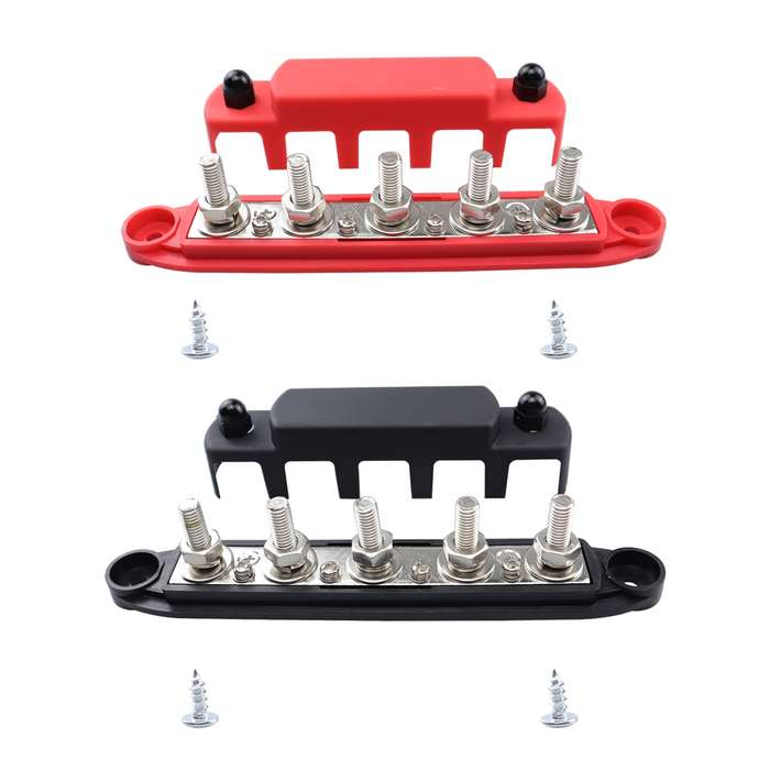 CP-4137 300A M10 Power Distribution Block Terminal Studs(Black + Red)