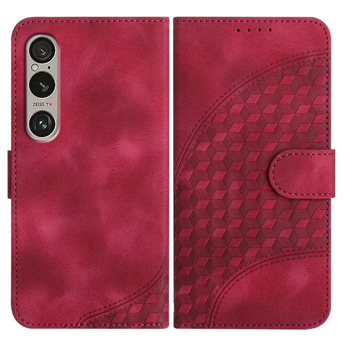 For Sony Xperia 1 VI YX0060 Elephant Head Embossed Phone Leather Case with Lanyard(Rose Red)