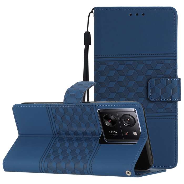 For Xiaomi 13T Diamond Embossed Skin Feel Leather Phone Case(Dark Blue)
