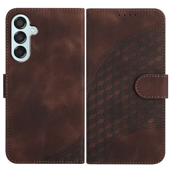 For Samsung Galaxy M15 5G/F15 5G YX0060 Elephant Head Embossed Phone Leather Case with Lanyard(