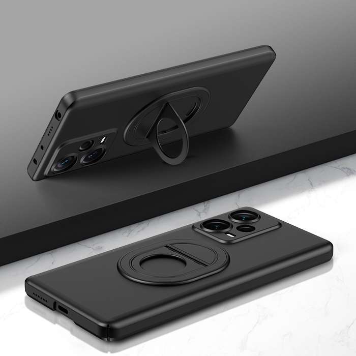 For Xiaomi Redmi Note 12 Pro+ Magsafe Hidden Fold Holder Full Coverage Shockproof Phone Case(Bl