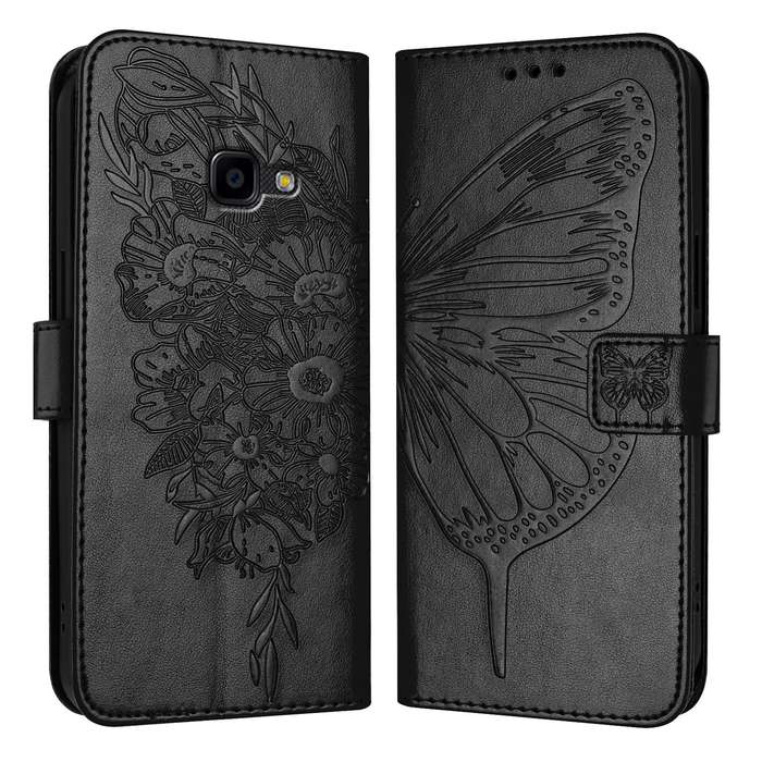 For Samsung Galaxy Xcover 4s / Xcover 4 Embossed Butterfly Leather Phone Case(Black)