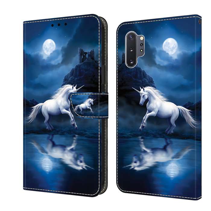 For Samsung Galaxy A32 4G Crystal Painted Leather Phone case(White Horse)