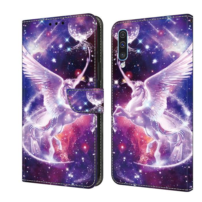 For Samsung Galaxy A50/A50s/A30s Crystal Painted Leather Phone case(Unicorn)