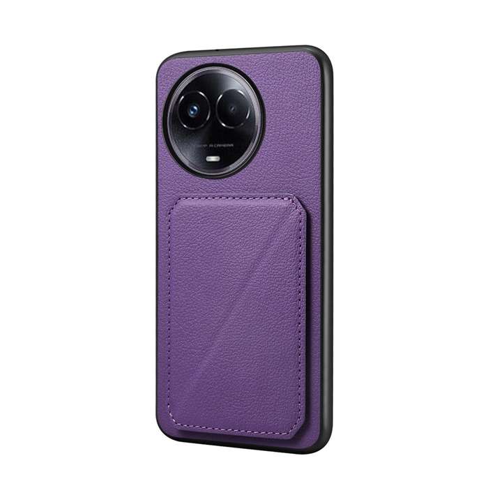 For Realme 11 5G Global / 11x / Narzo 60x D04 Calf Texture Dual Card Slot Holder Phone Case(Pur