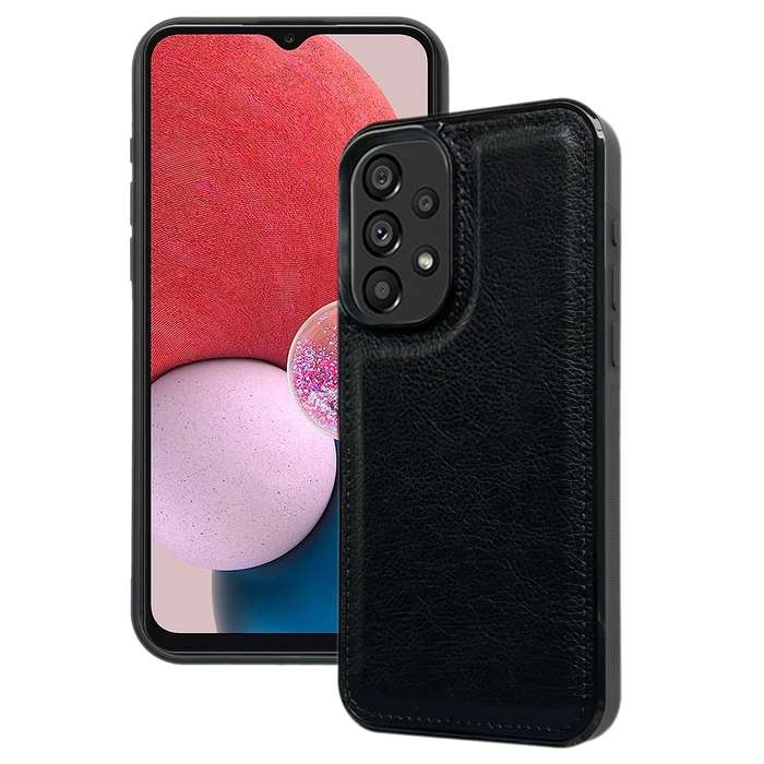 For Samsung Galaxy A13 4G Cowhide Texture Back Cover Phone Case(Black)