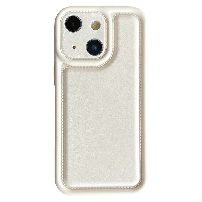 For iPhone 13 Frosted Leather Texture TPU Phone Case(White)