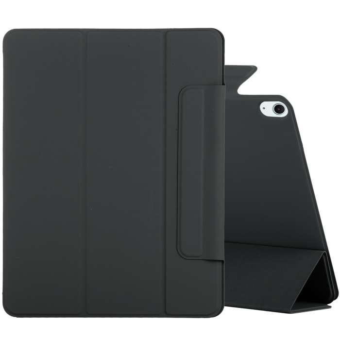 For iPad Air 11 2024 Double-sided Clip Fixed Buckle Magnetic PU Leather Smart Tablet Case(Black