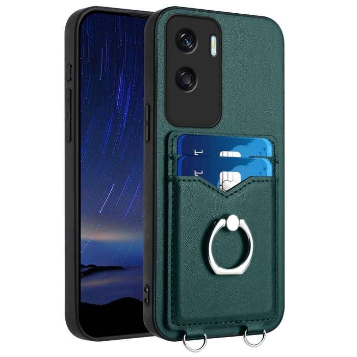 For Honor X50i R20 Ring Card Holder Phone Case(Green)