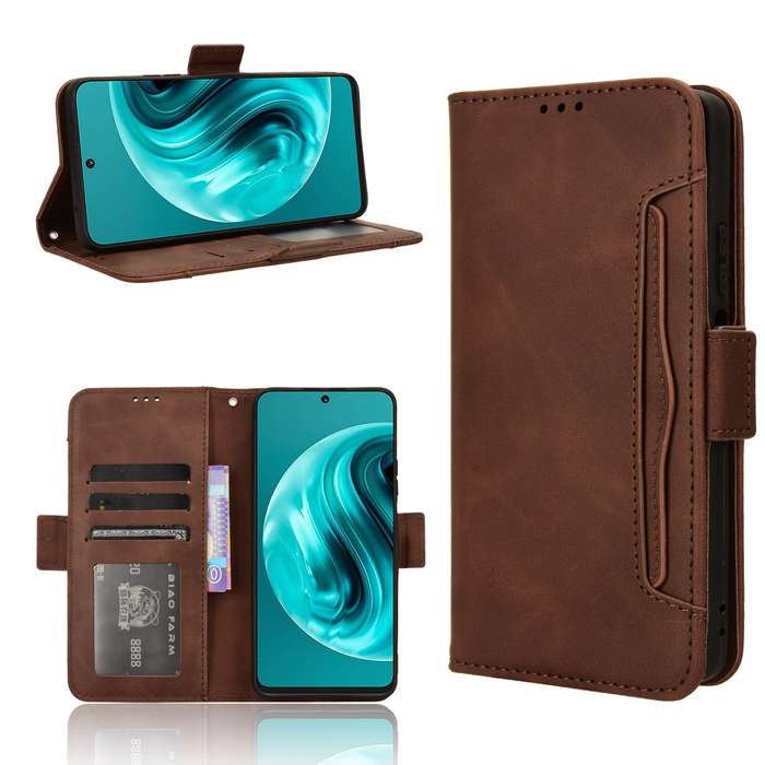 For Huawei nova 12i 4G / Enjoy 70 Pro 4G Skin Feel Calf Texture Card Slots Leather Phone Case(B