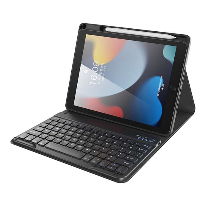 For iPad 10.2 2021 / 2020 / 2019 TOTU PC-1 Smart Control Magnetic Keyboard Leather Case(Black)