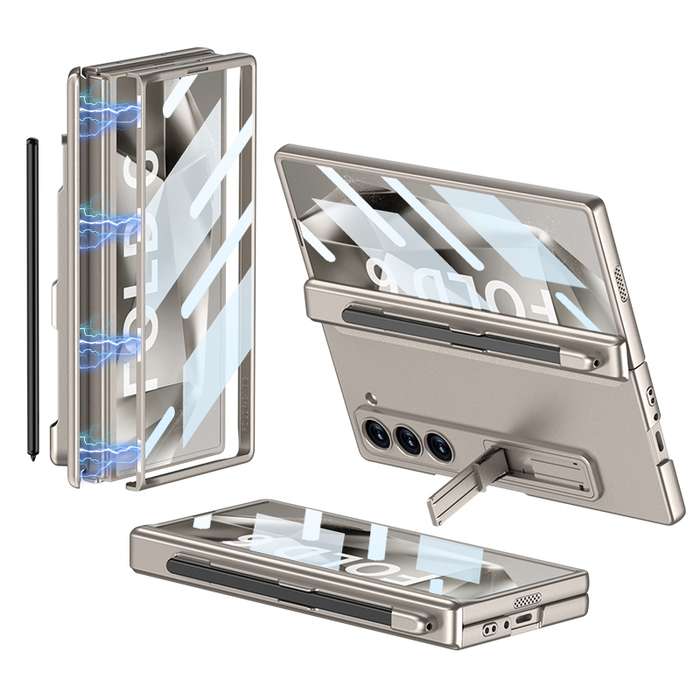 For Samsung Galaxy Z Fold6 GKK Integrated Full Coverage Magnetic Fold Phone Case with Pen Slot,