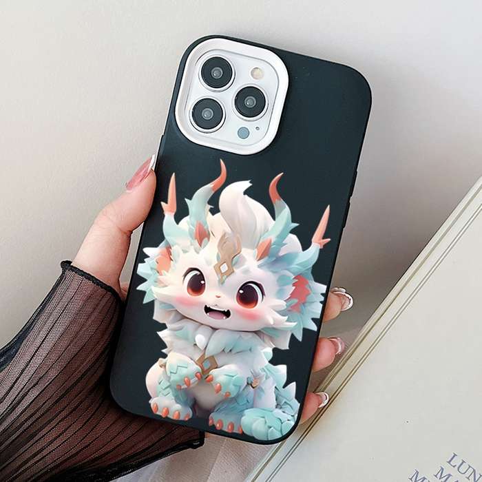 For iPhone 12 Pro Max Loong Baby PC Hybrid TPU Phone Case(Black)