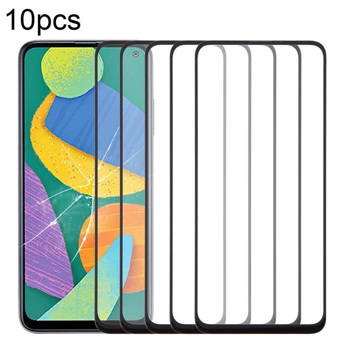 For Samsung Galaxy F52 5G SM-E526B 10pcs Front Screen Outer Glass Lens with OCA Optically Clear Adhe