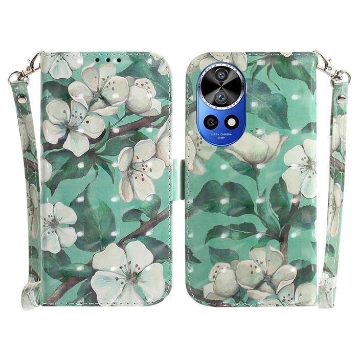 For Huawei nova 12 Pro 3D Colored Horizontal Flip Leather Phone Case(Watercolor Flower)