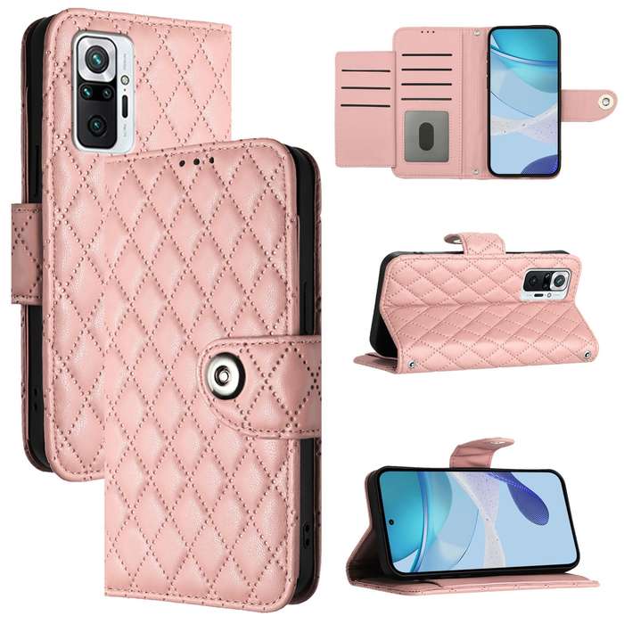 For Redmi Note 10 Pro / Note 10 Pro Max Rhombic Texture Flip Leather Phone Case with Lanyard(Co