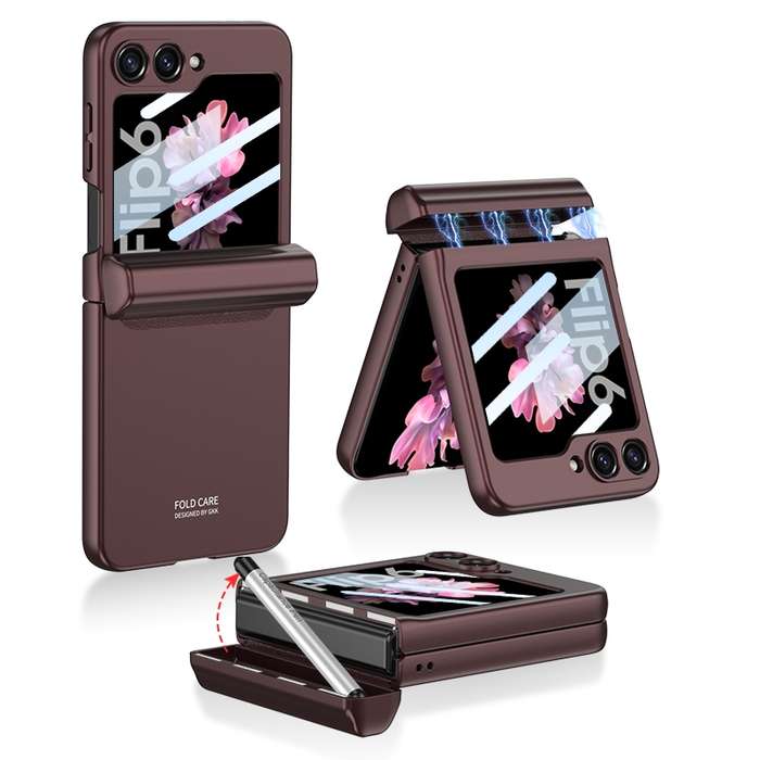For Samsung Galaxy Z Flip6 GKK Integrated Magnetic Full Coverage Flip Phone Case with Pen Box+P