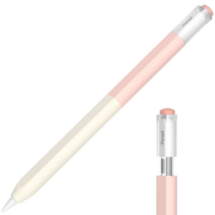 For Apple Pencil USB-C Gradient Silicone Stylus Protective Case(Milk Tea Pink)