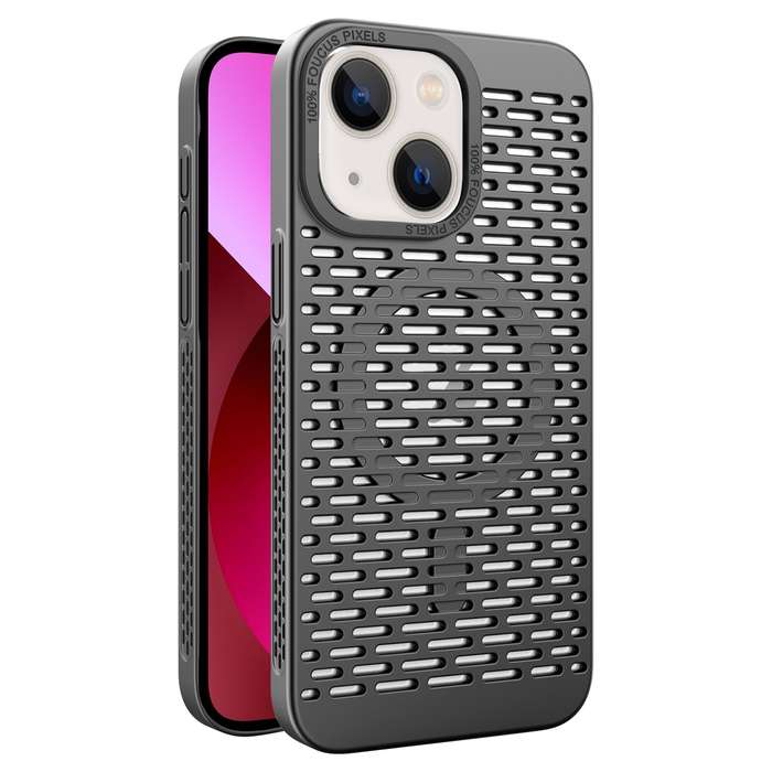 For iPhone 13 Hollow Cooling MagSafe Phone Case(Black)
