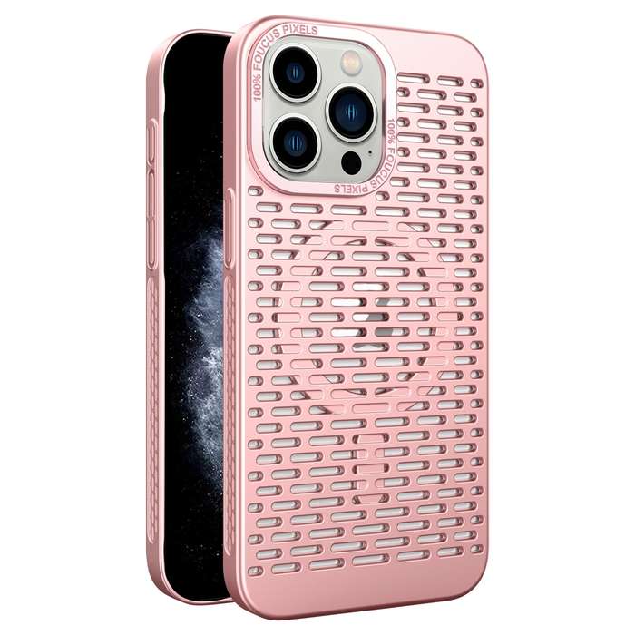 For iPhone 11 Pro Max Hollow Cooling MagSafe Phone Case(Rose Gold)