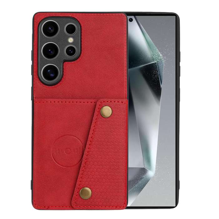For Samsung Galaxy S25 Ultra 5G Double Buckle Card Slots Magnetic Phone Case(Black)