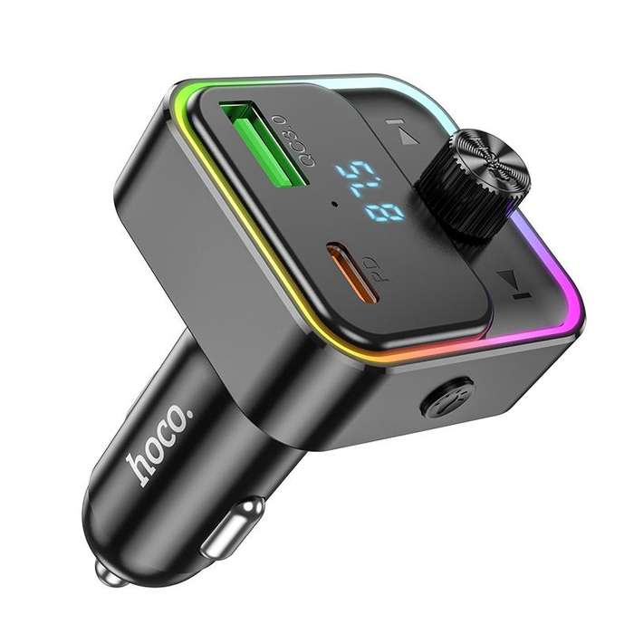 hoco E81 Fantasy PD 30W and QC3.0 Car Bluetooth FM Transmitter(Black)