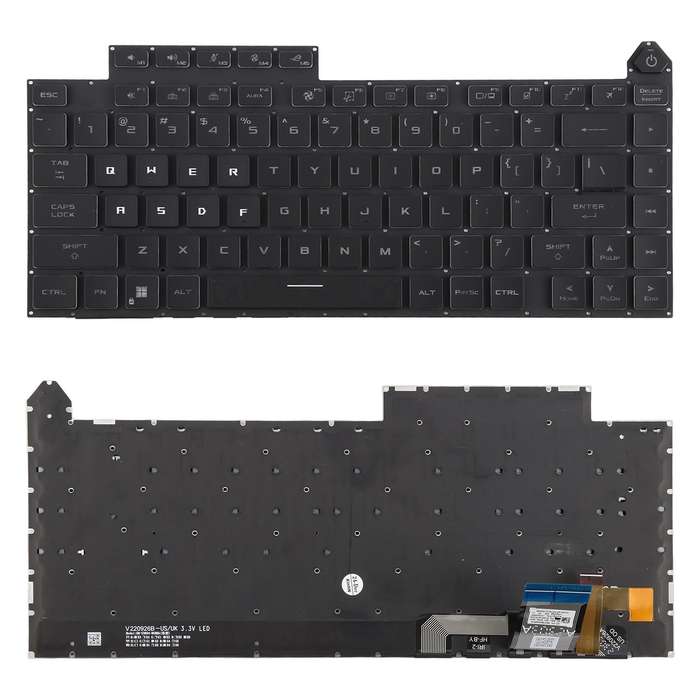 US Version Colorful Backlit Laptop Keyboard for Asus ROG Strix G16 G614 G614JU G634 G634JY 2023(Blac