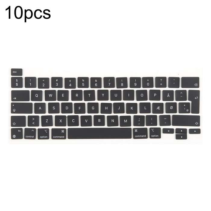 For MacBook A2251 A2289 A2238 A2338 10pcs UK Big Enter Version Keycaps, Language:Denmark