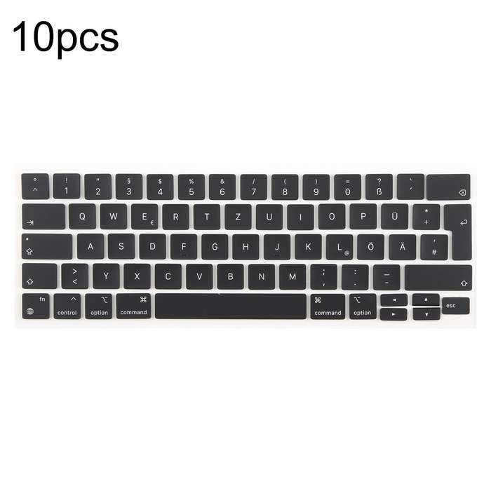 For MacBook A2251 A2289 A2238 A2338 10pcs UK Big Enter Version Keycaps, Language:German