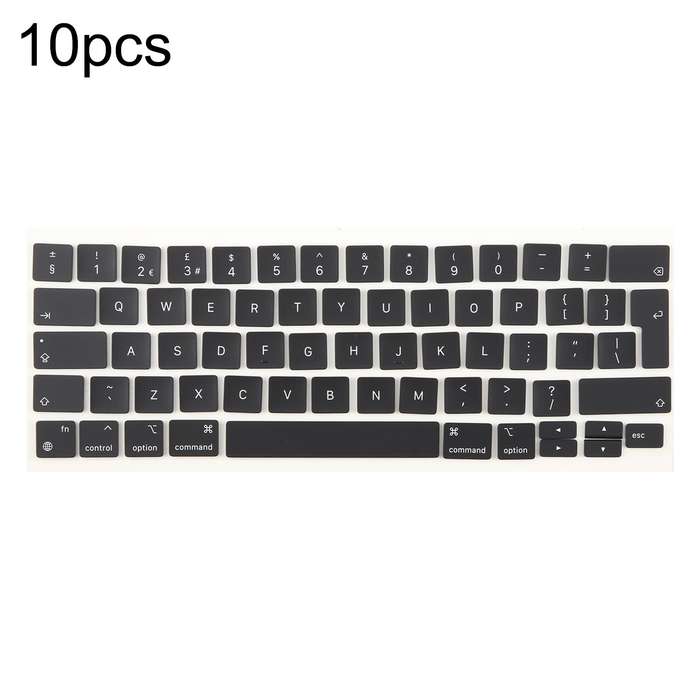 For MacBook A2251 A2289 A2238 A2338 10pcs UK Big Enter Version Keycaps, Language:English