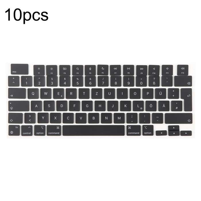 For MacBook A2681 A2941 A3113 A3114 10pcs UK Big Enter Version Keycaps, Language:German