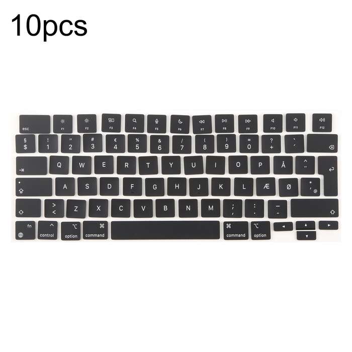 For MacBook A2681 A2941 A3113 A3114 10pcs UK Big Enter Version Keycaps, Language:Denmark