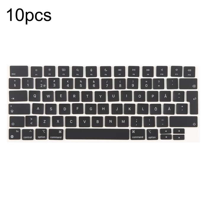 For MacBook A2681 A2941 A3113 A3114 10pcs UK Big Enter Version Keycaps, Language:Sweden
